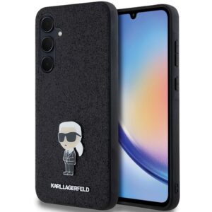 Karl Lagerfeld blizgus dėklas Galaxy A35 – juodas