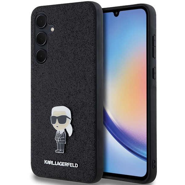 Karl Lagerfeld blizgus dėklas Galaxy A35 – juodas