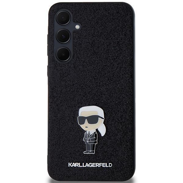 Karl Lagerfeld blizgus dėklas Galaxy A35 – juodas
