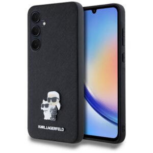 Karl Lagerfeld Saffiano dėklas Galaxy A35 – juodas