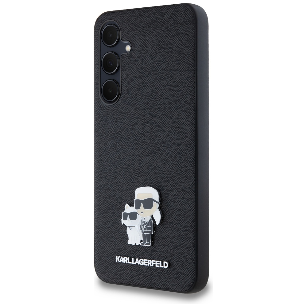Karl Lagerfeld Saffiano dėklas Galaxy A35 – juodas