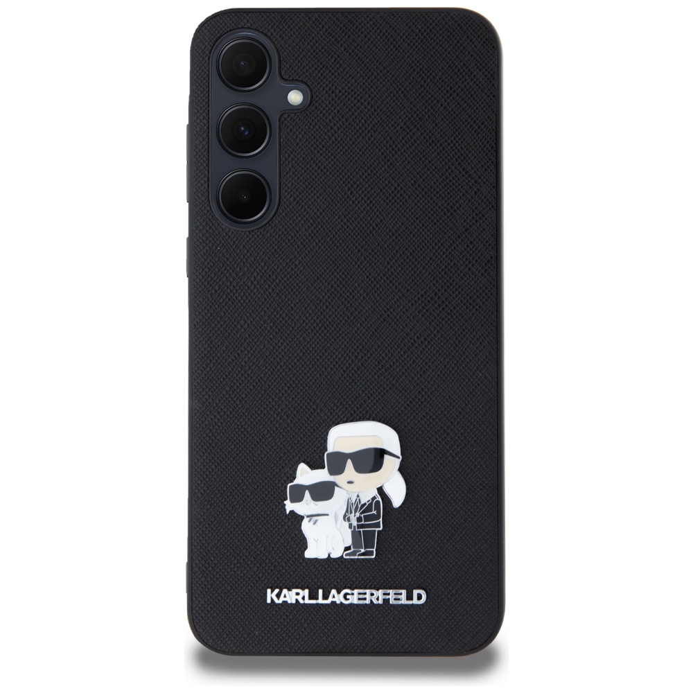 Karl Lagerfeld Saffiano dėklas Galaxy A35 – juodas