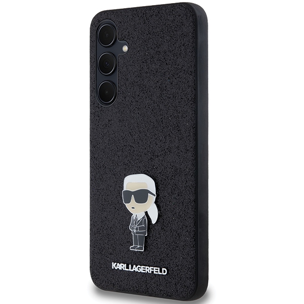 Karl Lagerfeld blizgus dėklas Samsung Galaxy A55 – juodas