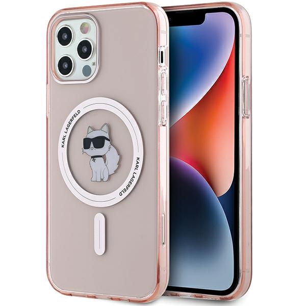 Karl Lagerfeld IML Choupette MagSafe dėklas iPhone 12/12 Pro - rožinis