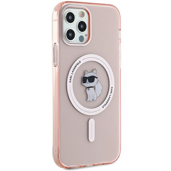 Karl Lagerfeld IML Choupette MagSafe dėklas iPhone 12/12 Pro - rožinis