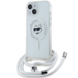 Karl Lagerfeld IML Choupette Head & Cord MagSafe dėklas iPhone 13 / 14 / 15 - skaidrus