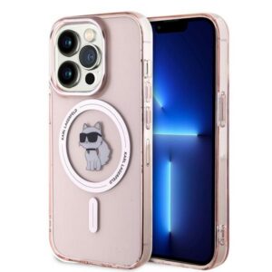 Karl Lagerfeld IML Choupette MagSafe dėklas iPhone 14 Pro - rožinis
