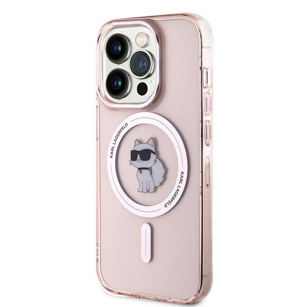 Karl Lagerfeld IML Choupette MagSafe dėklas iPhone 14 Pro Max - rožinis