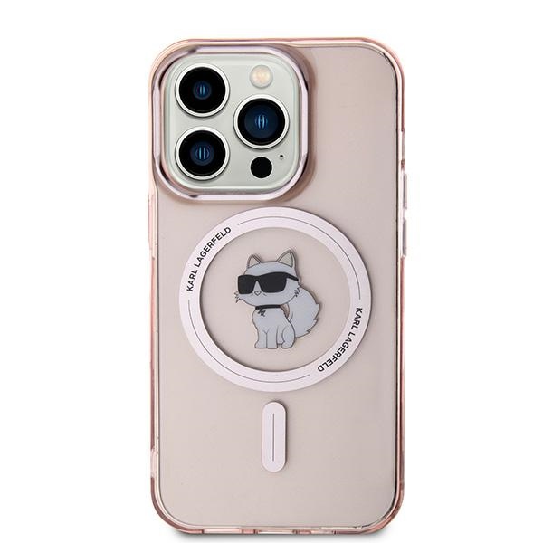 Karl Lagerfeld IML Choupette MagSafe dėklas iPhone 14 Pro Max - rožinis
