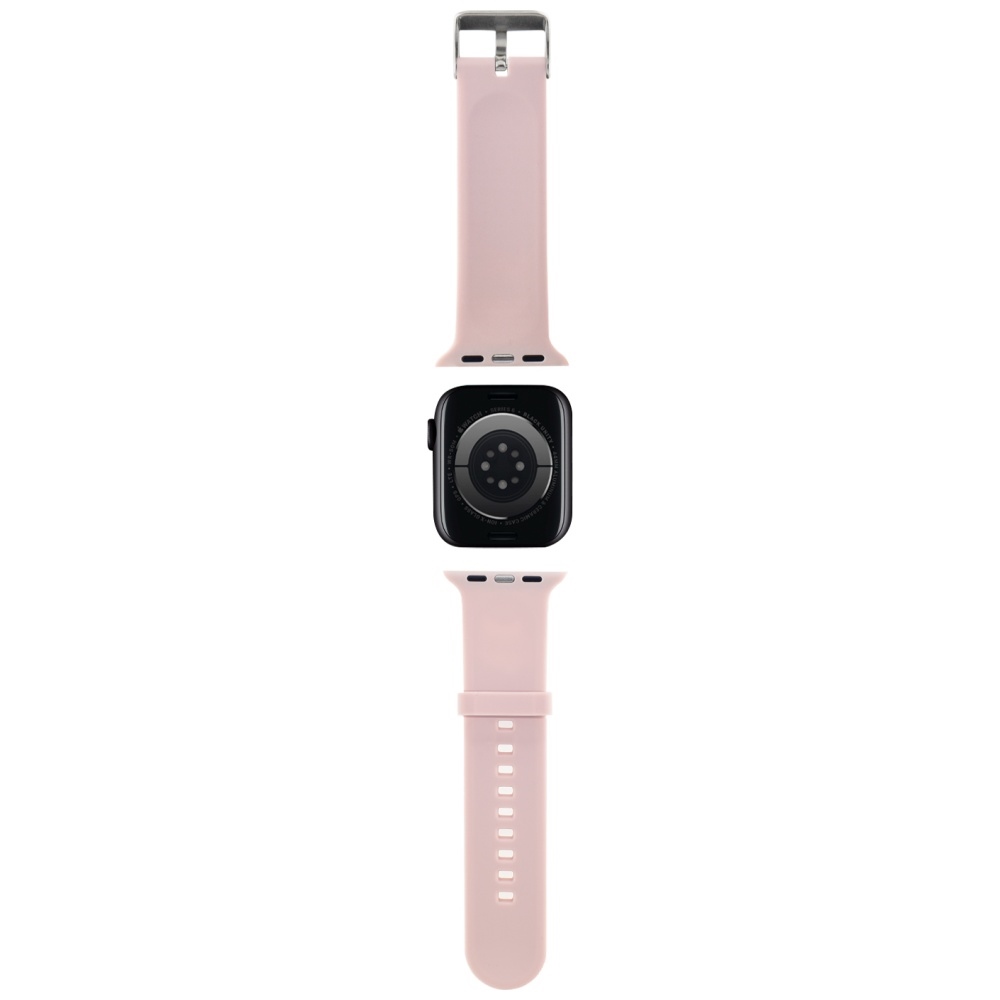Karl Lagerfeld 3D guminis Karl&Choupette Heads dirželis Apple Watch 42/44/45/49mm – rožinis