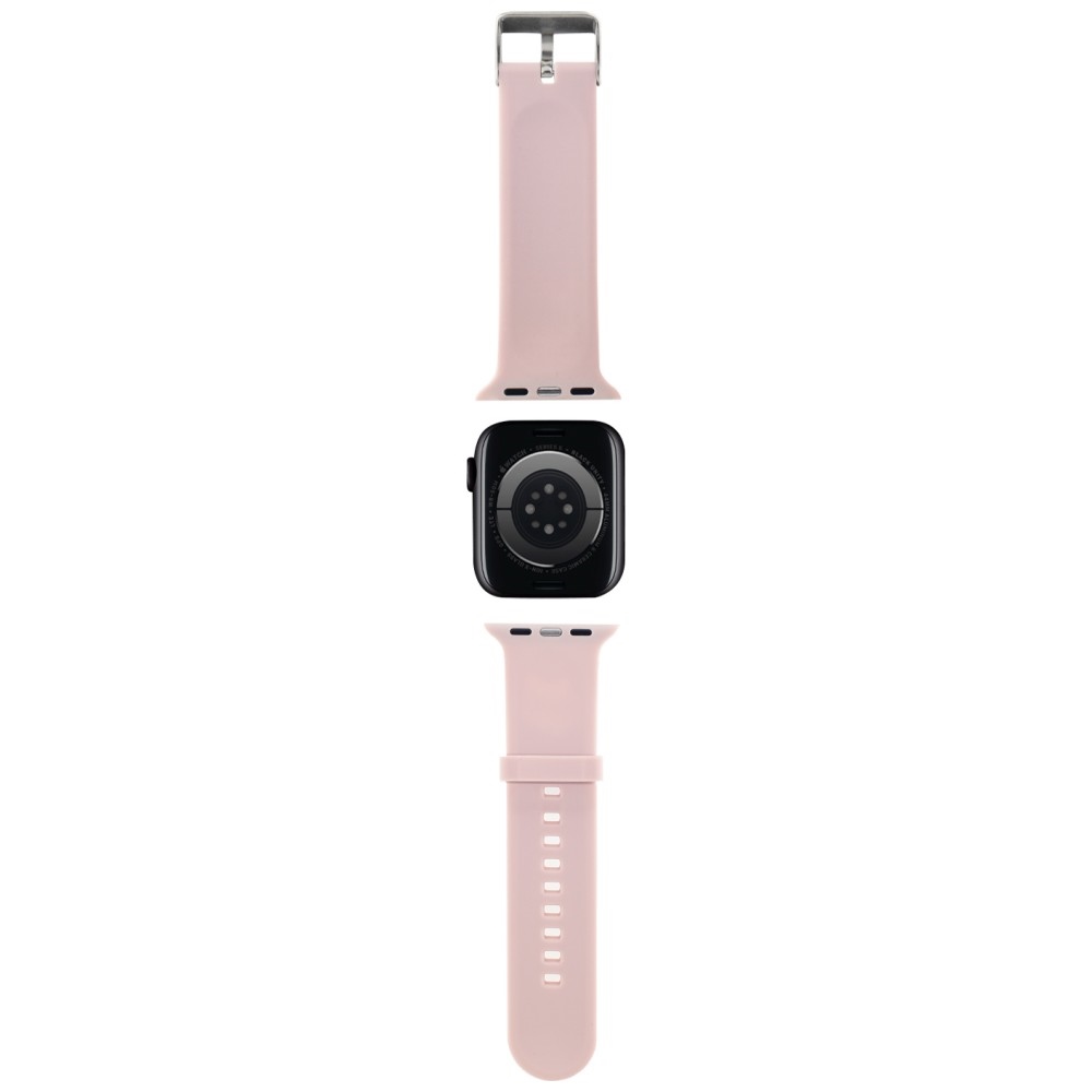 Karl Lagerfeld 3D guminis Karl&Choupette Heads dirželis Apple Watch 38/40/41mm - rožinis