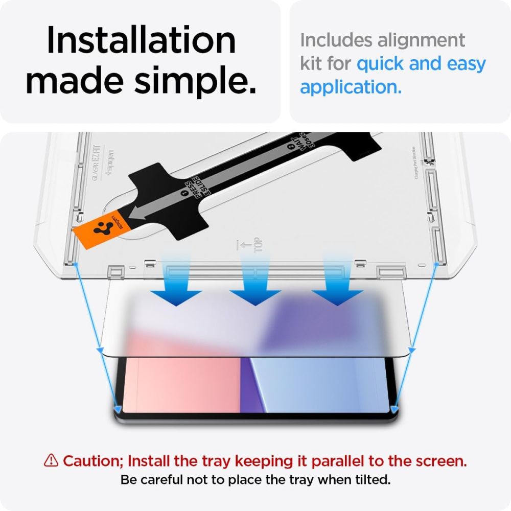 Apsauginis stiklas Spigen Glas.tR "EZ Fit" iPad Air 11" 6/7/8 2024-2026, skaidrus