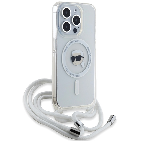Karl Lagerfeld MagSafe dėklas iPhone 15 Pro – skaidrus
