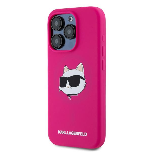Karl Lagerfeld MagSafe dėklas iPhone 15 Pro – rožinis