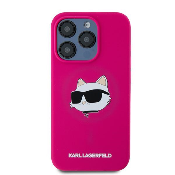 Karl Lagerfeld MagSafe dėklas iPhone 15 Pro – rožinis