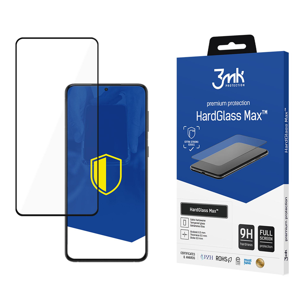 9H 3mk HardGlass Max™ stiklas, skirtas Samsung Galaxy S21 FE 5G