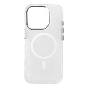 MagSafe dėklas iPhone 16 Pro – baltas su blizgučiais
