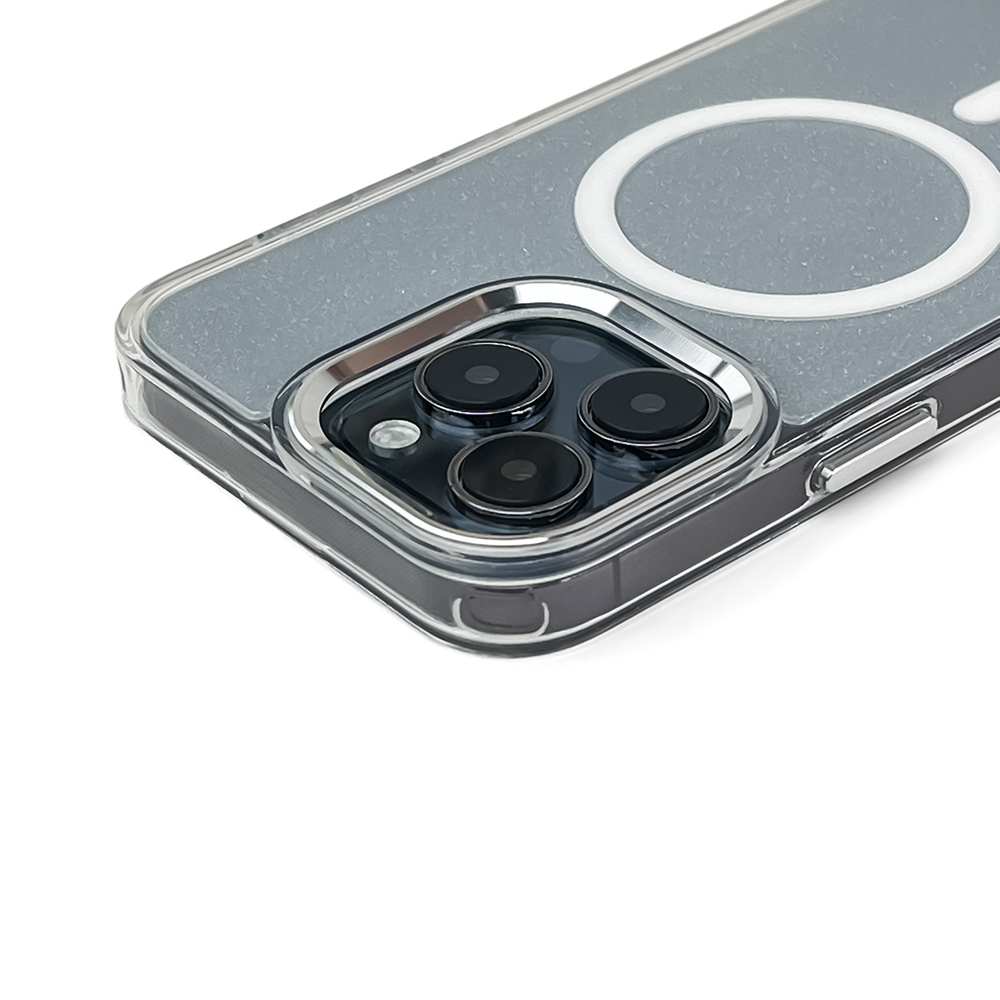 MagSafe dėklas iPhone 16 Pro – baltas su blizgučiais