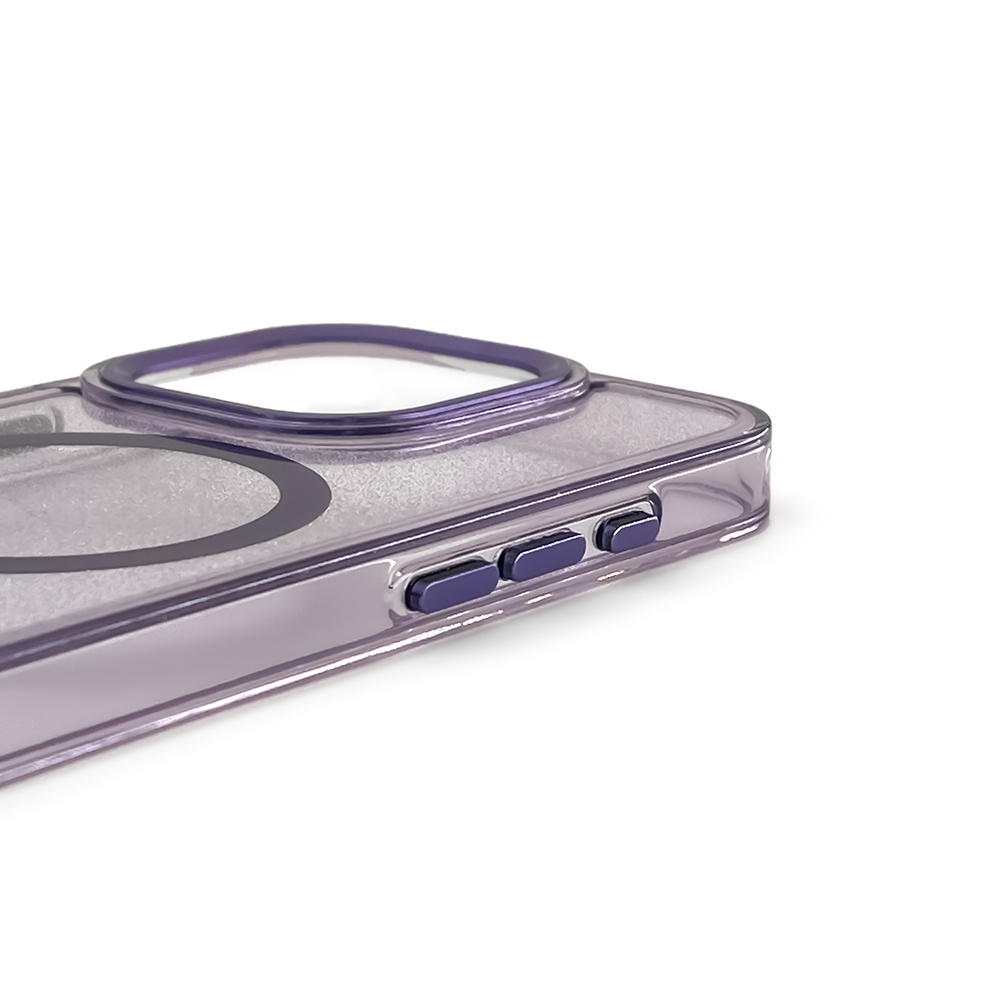 MagSafe dėklas iPhone 16 Pro – violetinis su blizgučiais