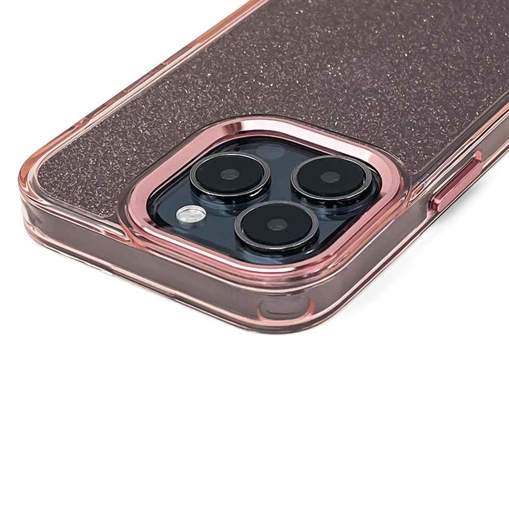 Blizgus dėklas iPhone 16 Pro – rožinis