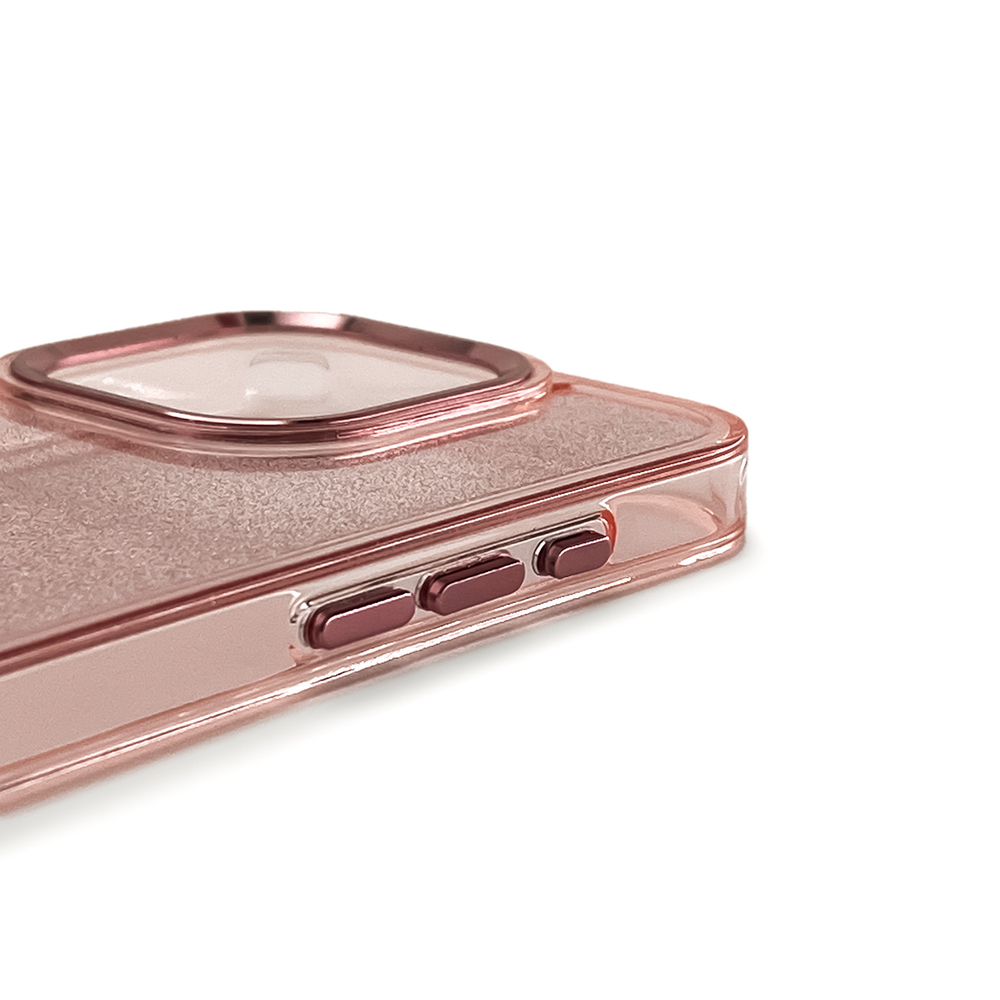 Blizgus dėklas iPhone 16 Pro – rožinis