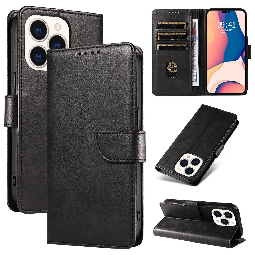 Odinis atverčiamas dėklas iPhone 16 Pro – juodas