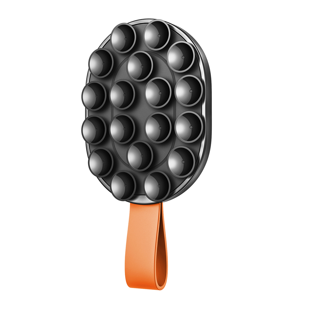 Joyroom magnetinis laikiklis JR-ZS393-S su siurbtukais 4.7-7" telefonui, juodas ir oranžinis