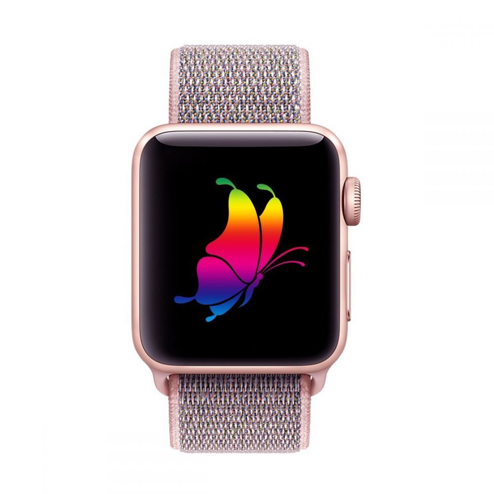Dirželis Tech-Protect Nylon Apple Watch 8 / 9 / 10 / 11 / SE (40 / 41 / 42 mm) Rožinio Smėlio