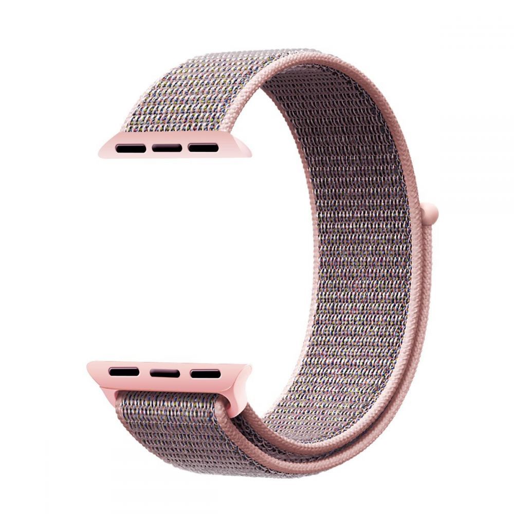 Dirželis Tech-Protect Nylon Apple Watch 8 / 9 / 10 / 11 / SE (40 / 41 / 42 mm) Rožinio Smėlio