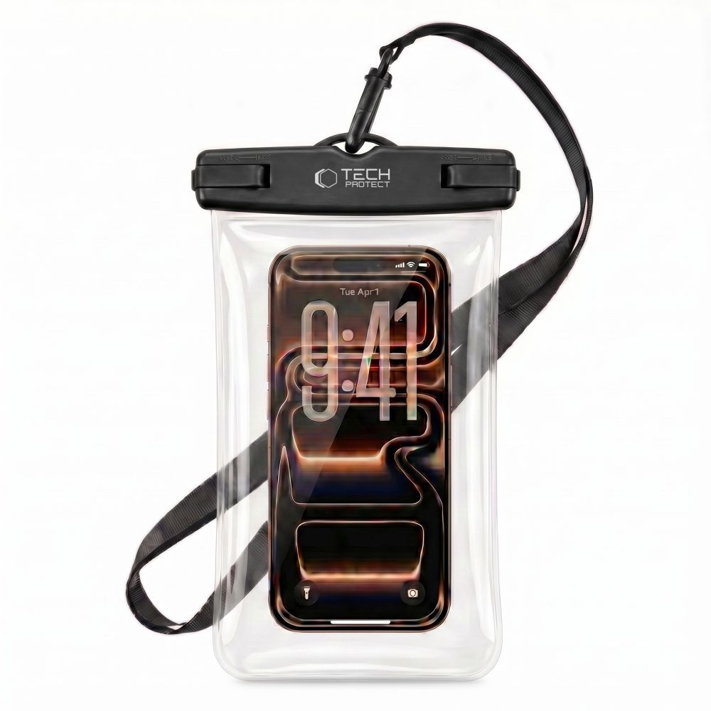 Dėklas Tech-Protect UWC7 Universal Waterproof, 6.9 colio, juodas