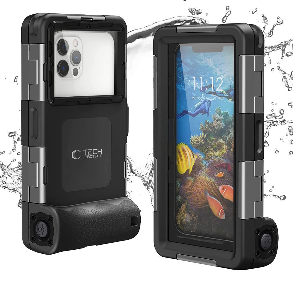 Dėklas Tech-Protect IPX8 Universal Diving Waterproof, juodas