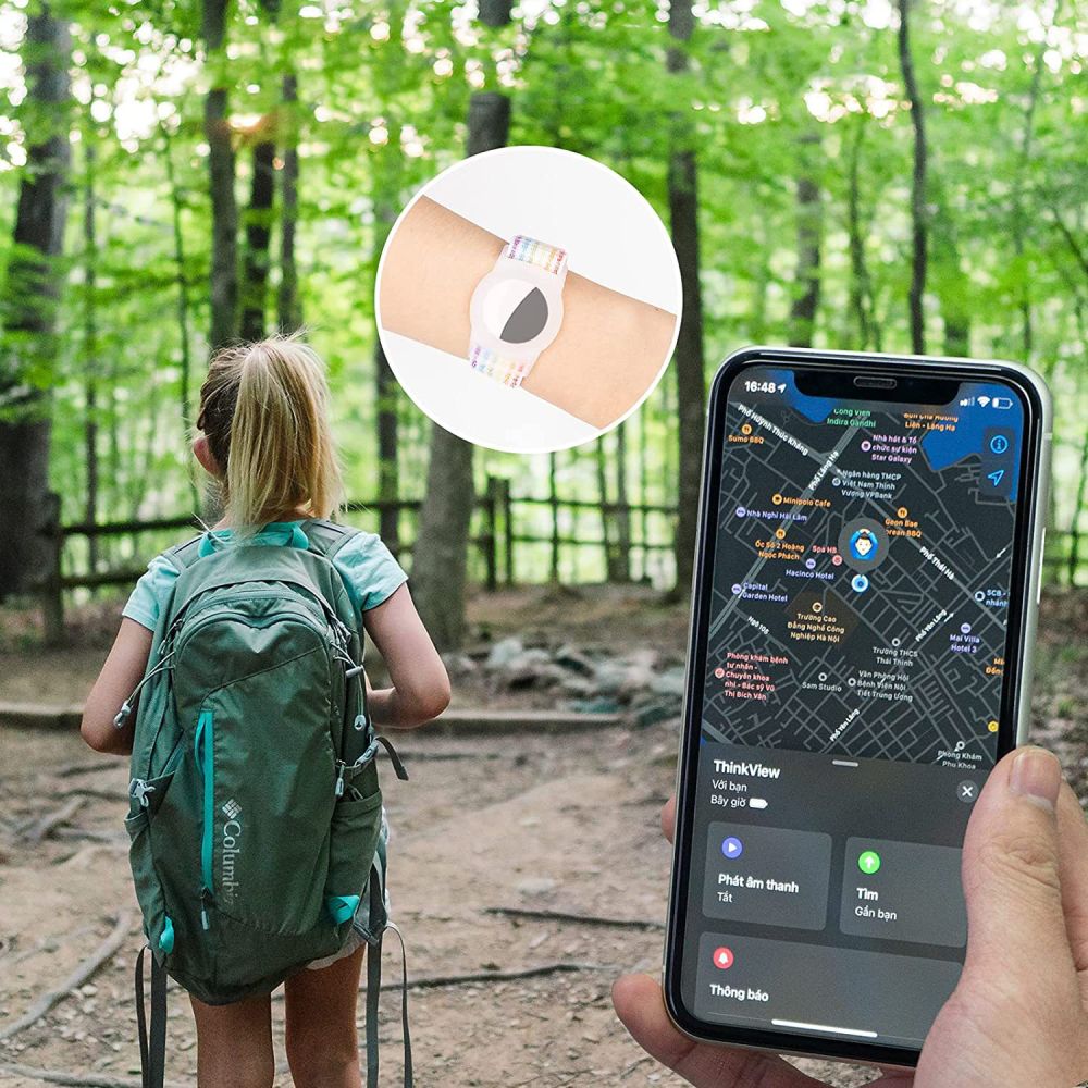 Apyrankė Tech-Protect Nylon Apple AirTag 1/2, mėlyna