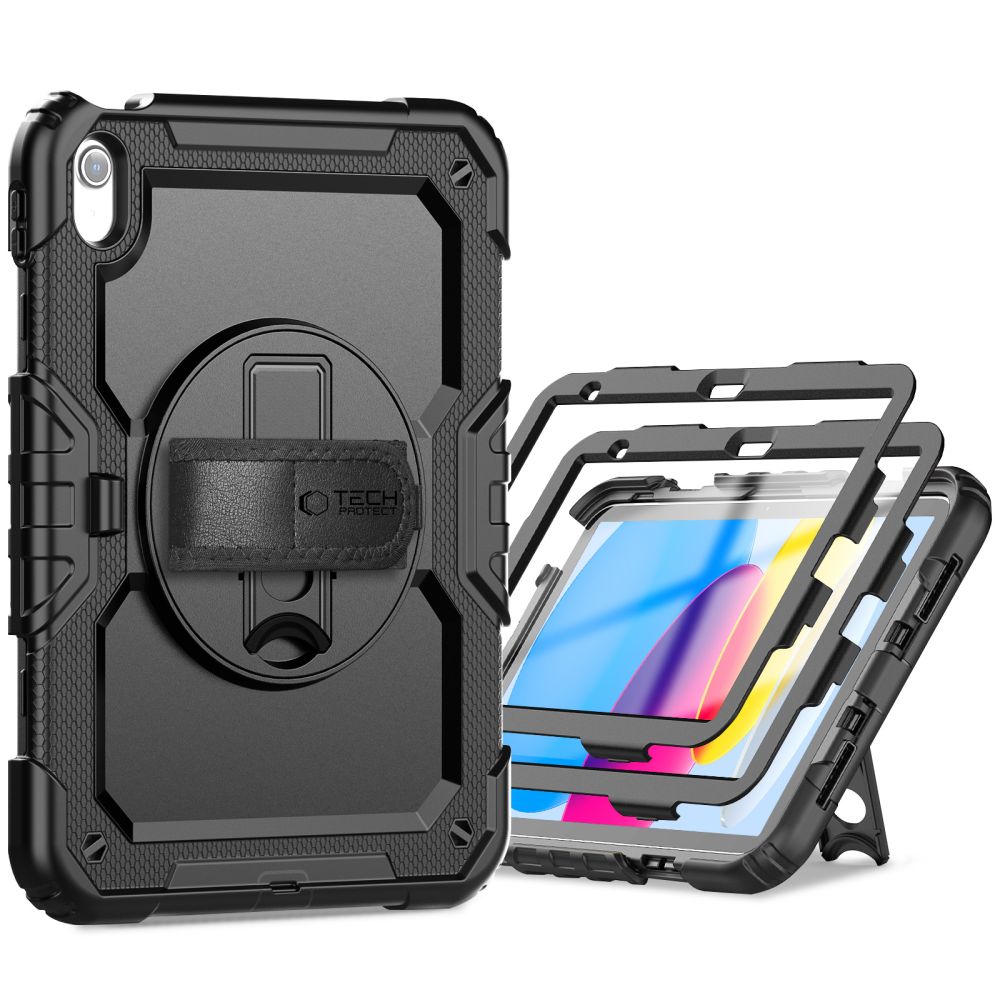 Dėklas Tech-Protect Solid 2-Set iPad 10.9 col. 10 (2022) / 11 col. 11 (2025) Juodas