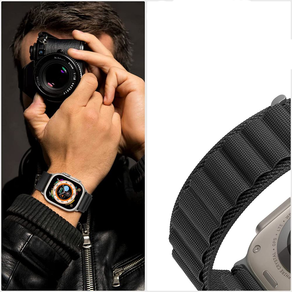 Dirželis Tech-Protect Nylon Pro Apple Watch 8 / 9 / 10 / 11 / SE / Ultra (44 / 45 / 46 / 49 mm) Juodas