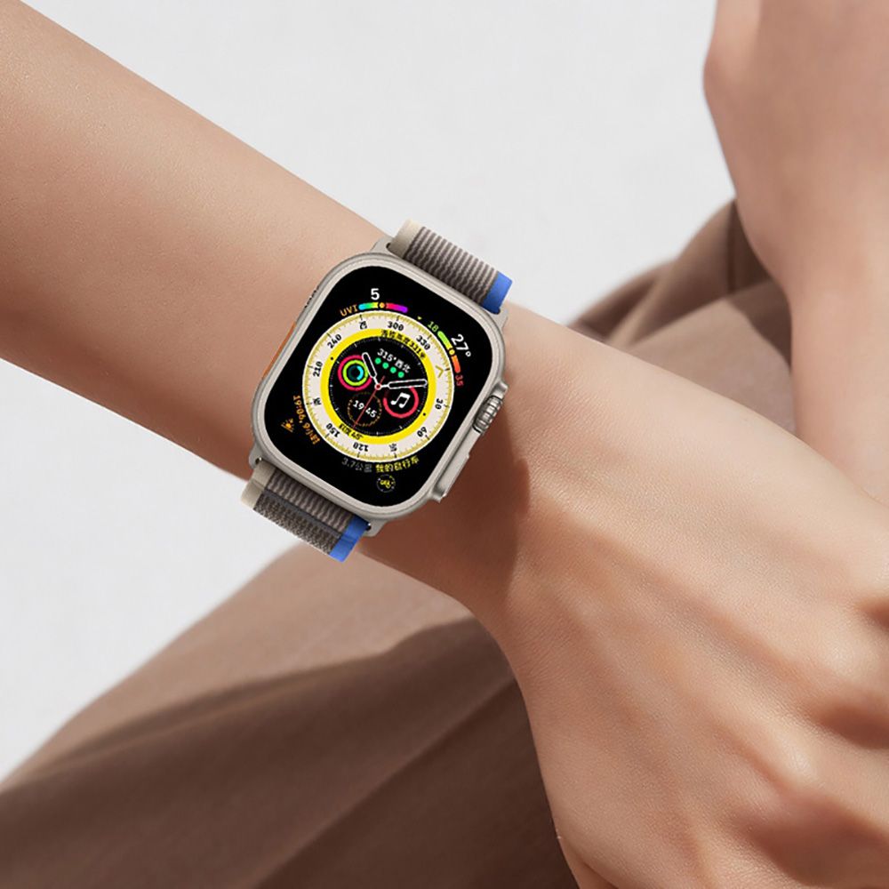 Dirželis Tech-Protect Nylon Apple Watch 8 / 9 / 10 / 11 / SE / Ultra (44 / 45 / 46 / 49 mm) Juodas/Oranžinis