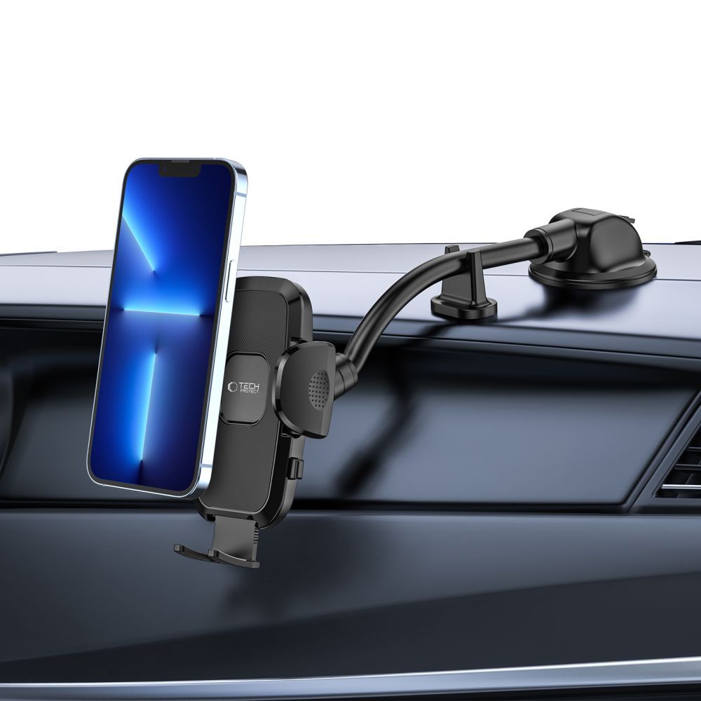 Laikiklis Tech-Protect V3 Universal Long Arm automobilio priekiniam stiklui ir prietaisų skydeliui, juodas
