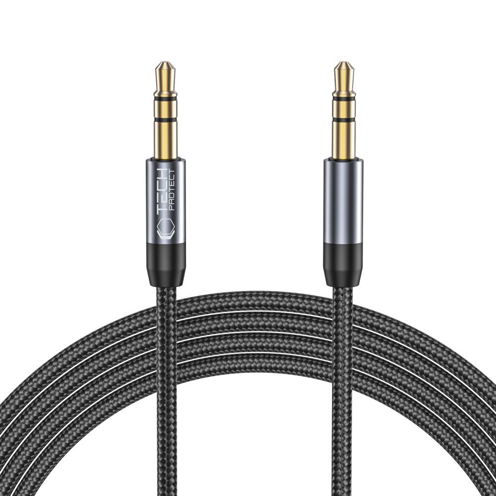 AUX kabelis Mini Jack 3.5mm, Tech-Protect UltraBoost, 150cm, juodas