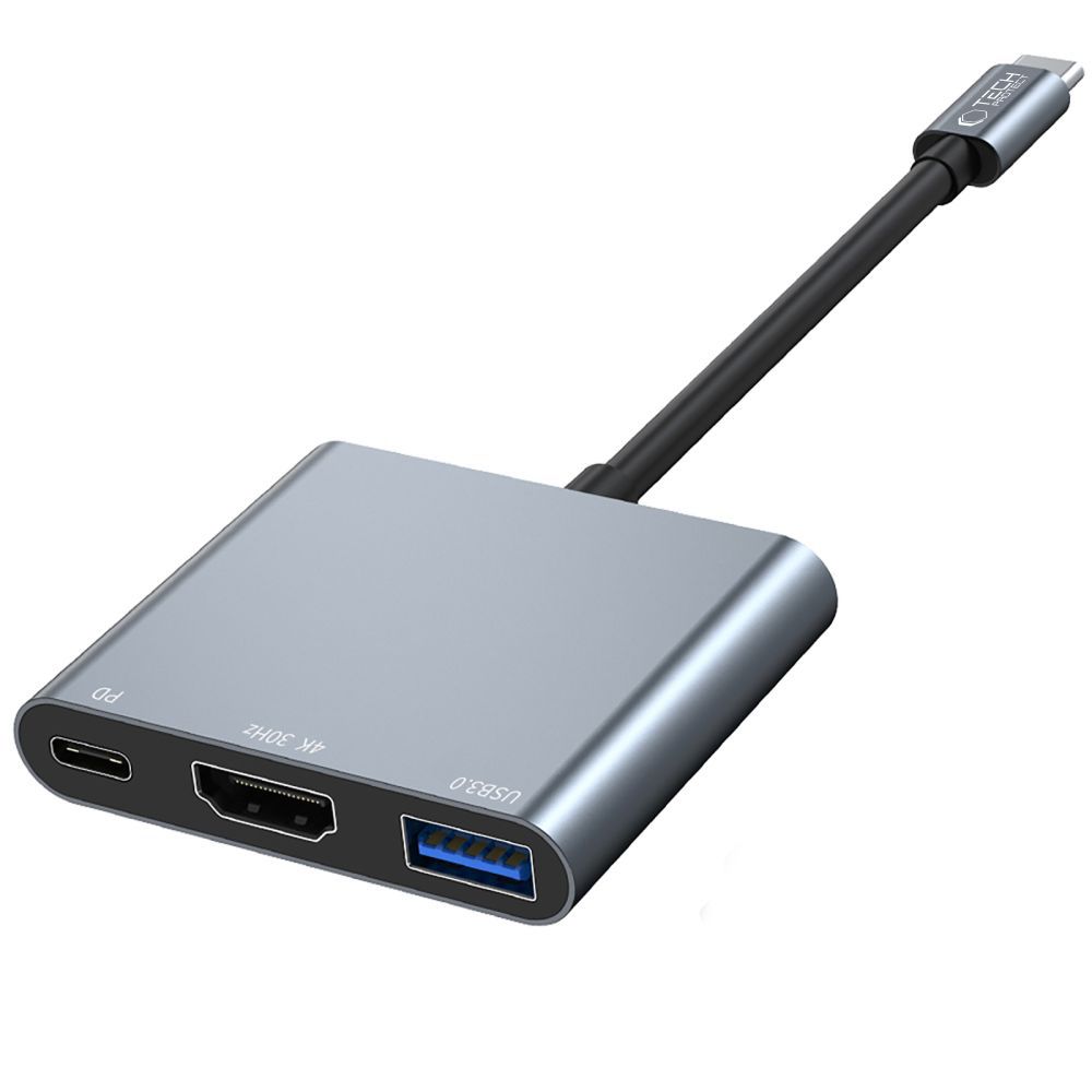 Adapteris Tech-Protect V1-Hub 3in1 Pilkas