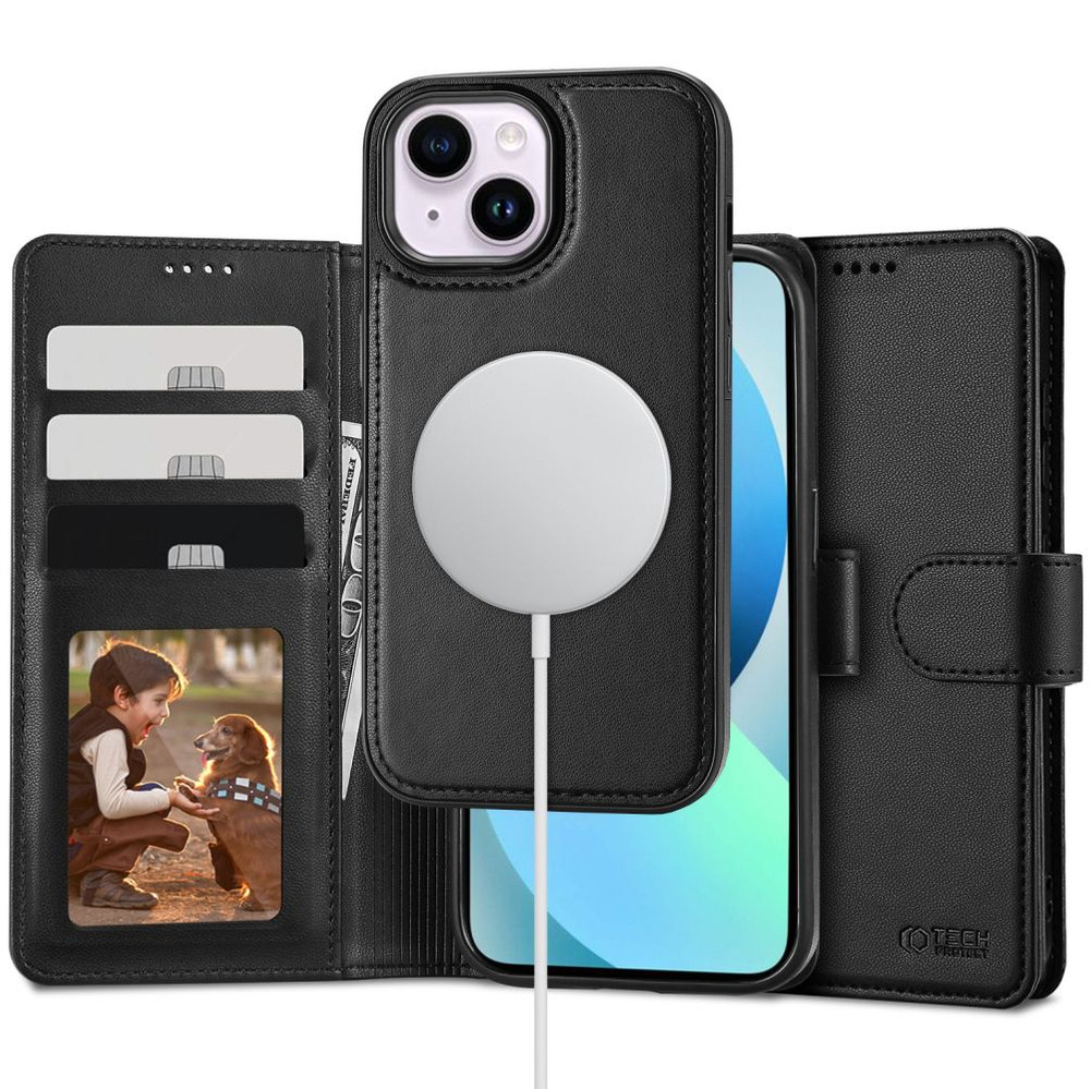 Dėklas Tech-Protect Wallet Magsafe iPhone 13 juodas