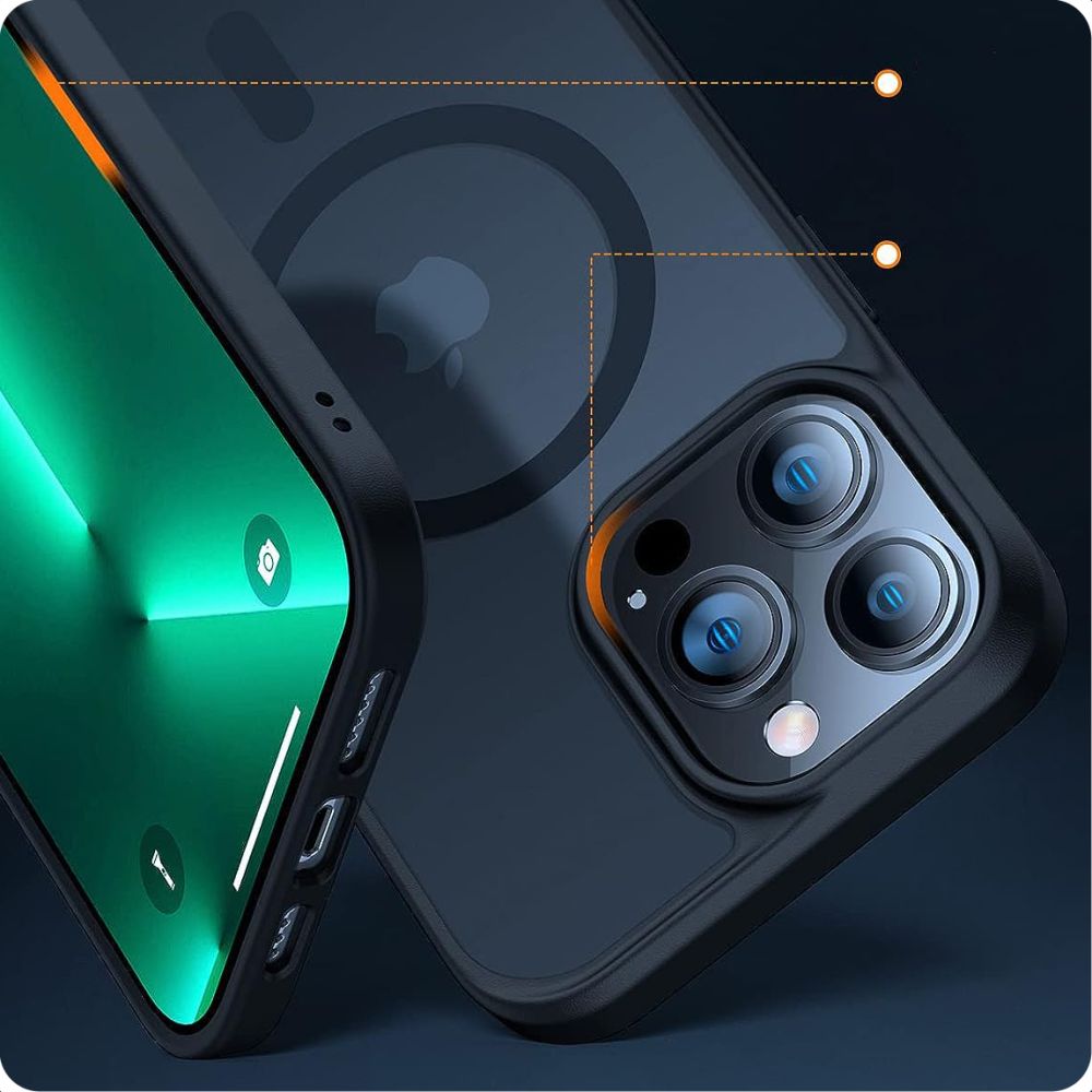 Dėklas Tech-Protect Magmat MagSafe iPhone 15 Pro, matinis juodas