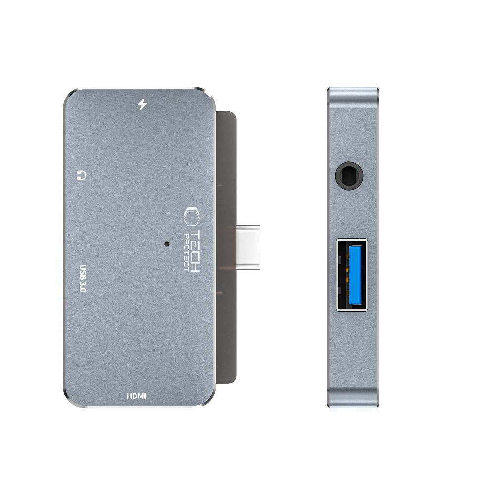 Adapteris Tech-Protect V6-Hub 4in1, pilkas