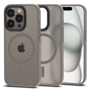 Dėklas Tech-Protect Magmat MagSafe iPhone 15 Pro, matinis titaninis