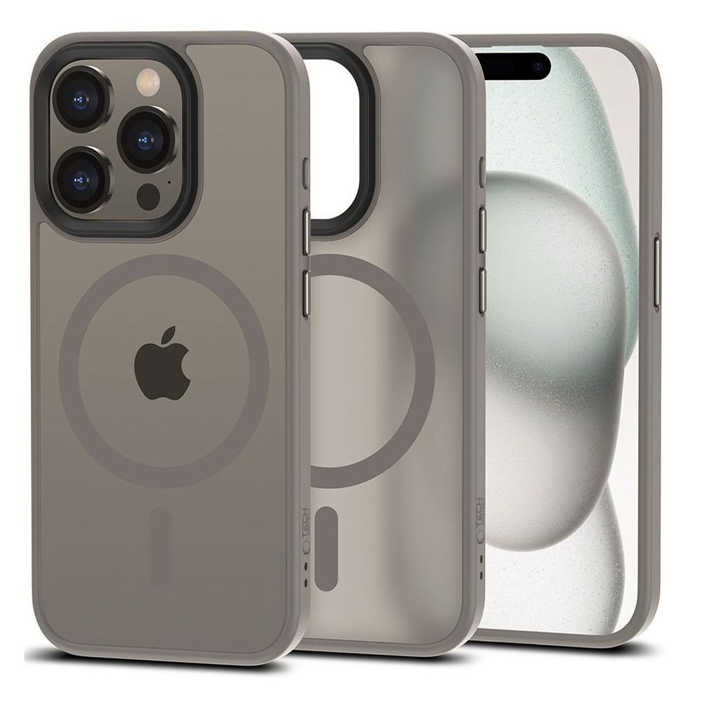 Dėklas Tech-Protect Magmat MagSafe iPhone 15 Pro, matinis titaninis