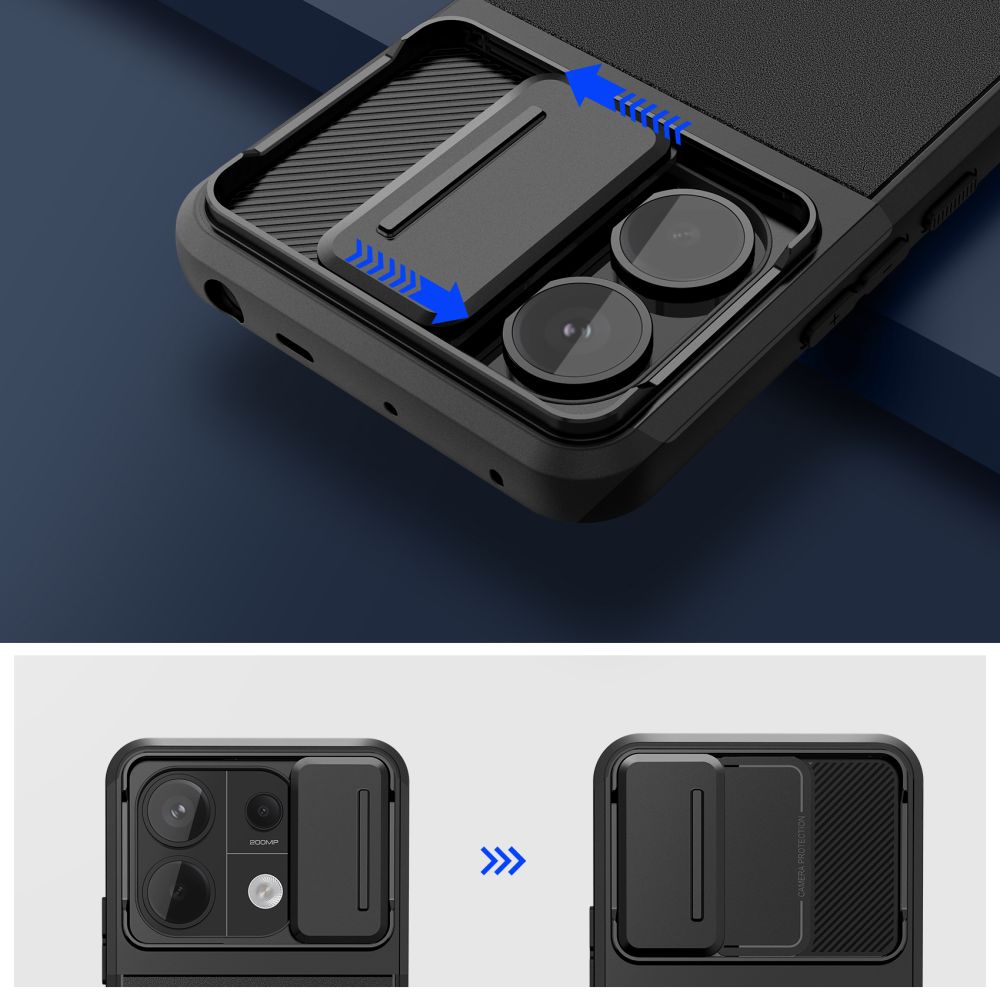 Dėklas Tech-Protect Velar Cam+ Redmi Note 13 Pro 5G / Poco X6 5G, juodas