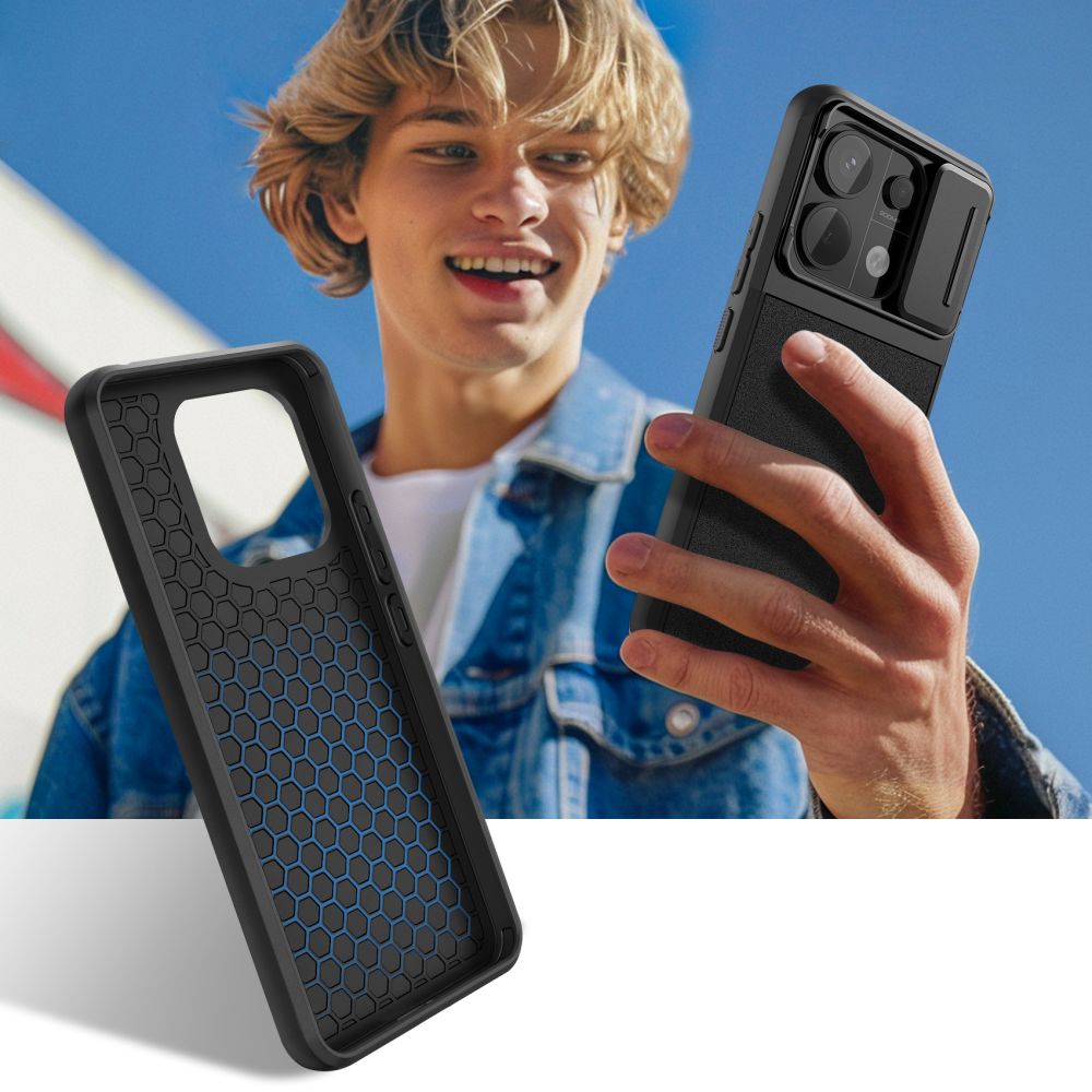Dėklas Tech-Protect Velar Cam+ Redmi Note 13 Pro 5G / Poco X6 5G, juodas