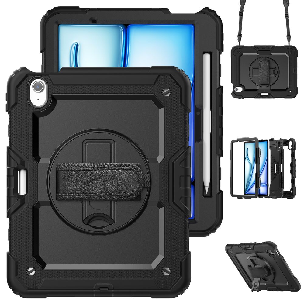 Dėklas Tech-Protect Solid 2-Set iPad Air 11" 6 / 7 / 8 / 2024-2026, juodas