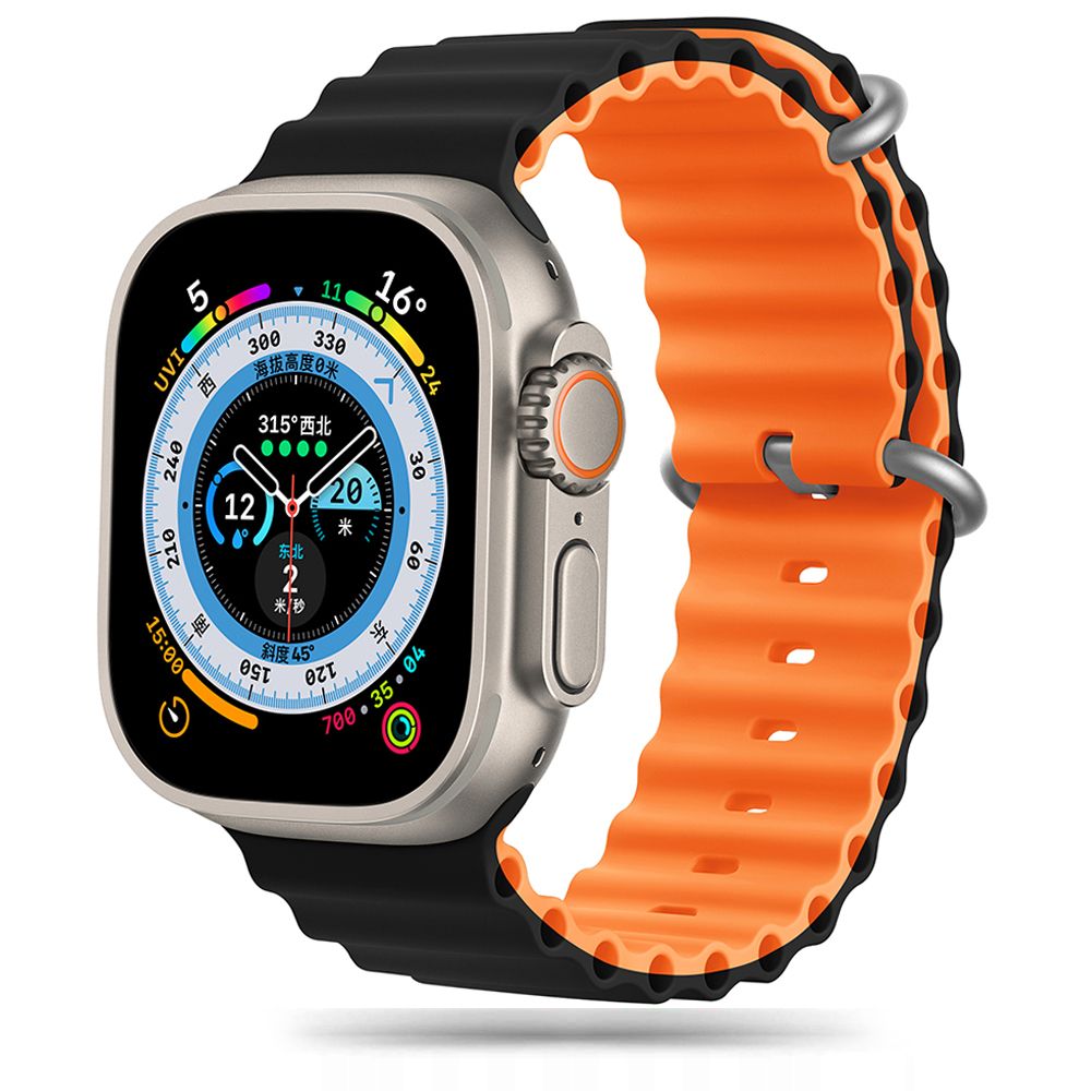 Dirželis Tech-Protect IconBand Pro Apple Watch 8/9/10/11/SE/Ultra (44/45/46/49mm), juodas/oranžinis