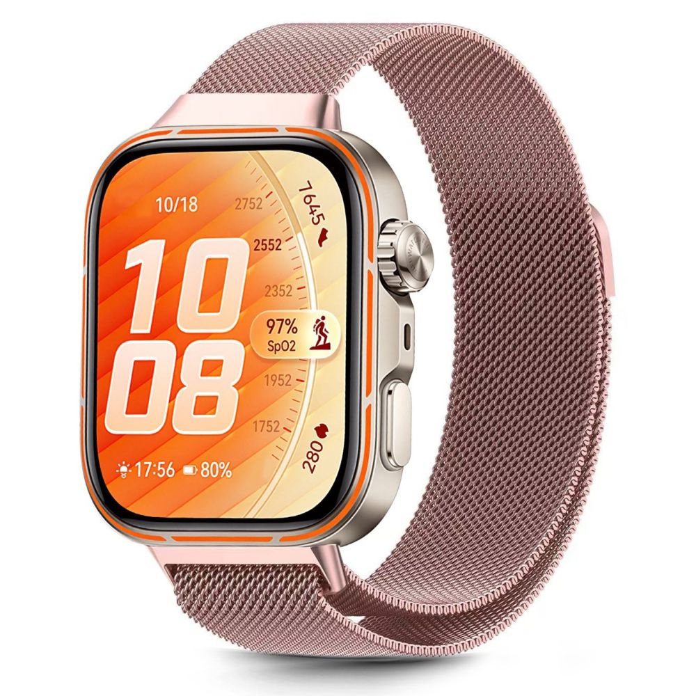 Dirželis Tech-Protect Milaneseband Huawei Watch Fit 3 / 4 / 4 Pro / 5 / 5 Pro, rožinio aukso spalvos