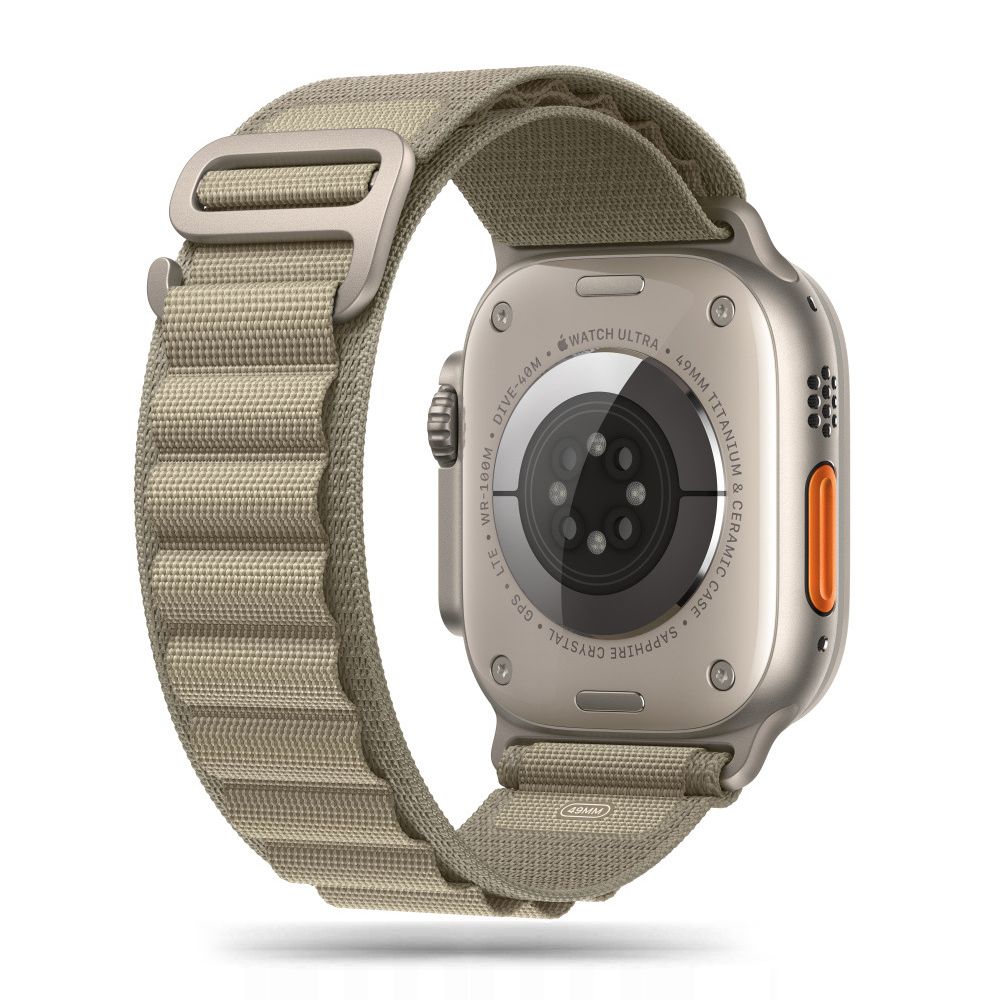 Dirželis Tech-Protect Nylon Pro Apple Watch 8 / 9 / 10 / 11 / SE / Ultra (44 / 45 / 46 / 49 mm), titaninis/alyvinis
