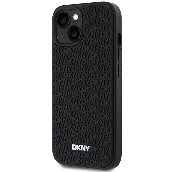 DKNY 3D guminis dėklas iPhone 15/14/13 – juodas